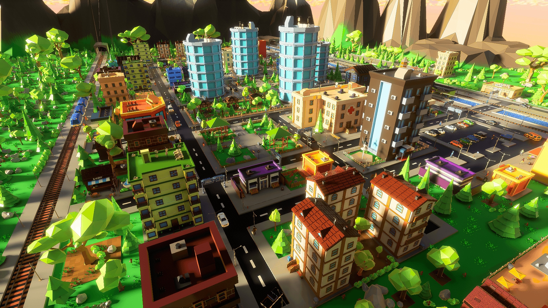 City_LowPoly Style：環境 - UE マーケットプレイス