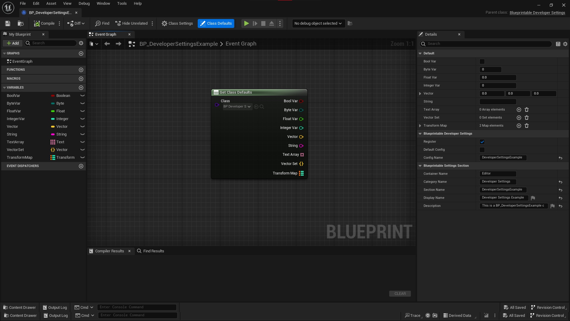 Blueprintable Developer Settings ASSET CLOUD blueprintable-developer-settings-asset-cloud