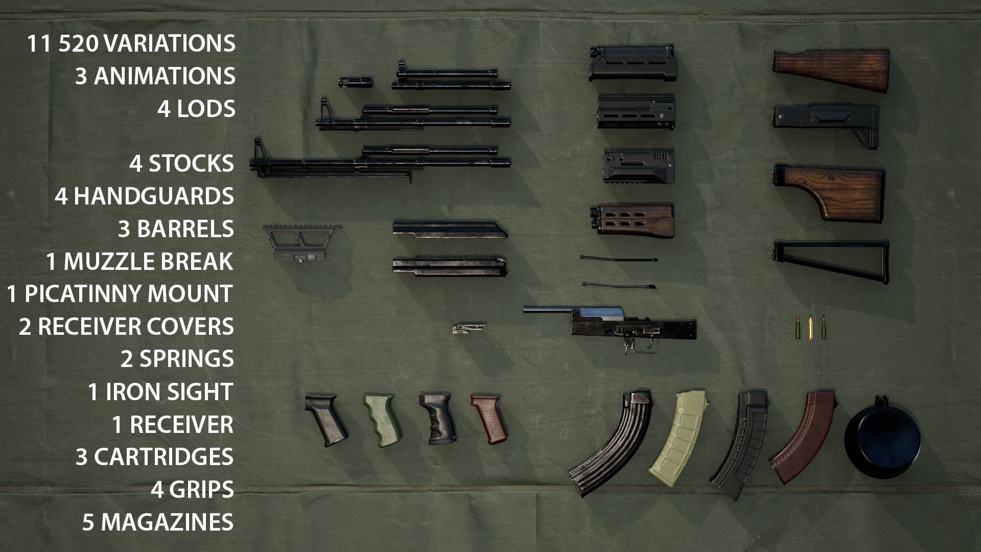 FPS AK Modular Weapons Pack (HQ soviet assault rifles)