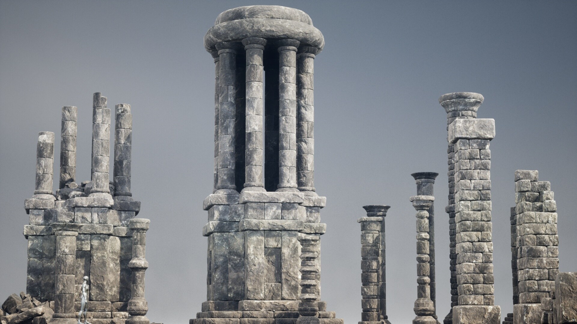 Stone Pillars Optimized in Props UE Marketplace