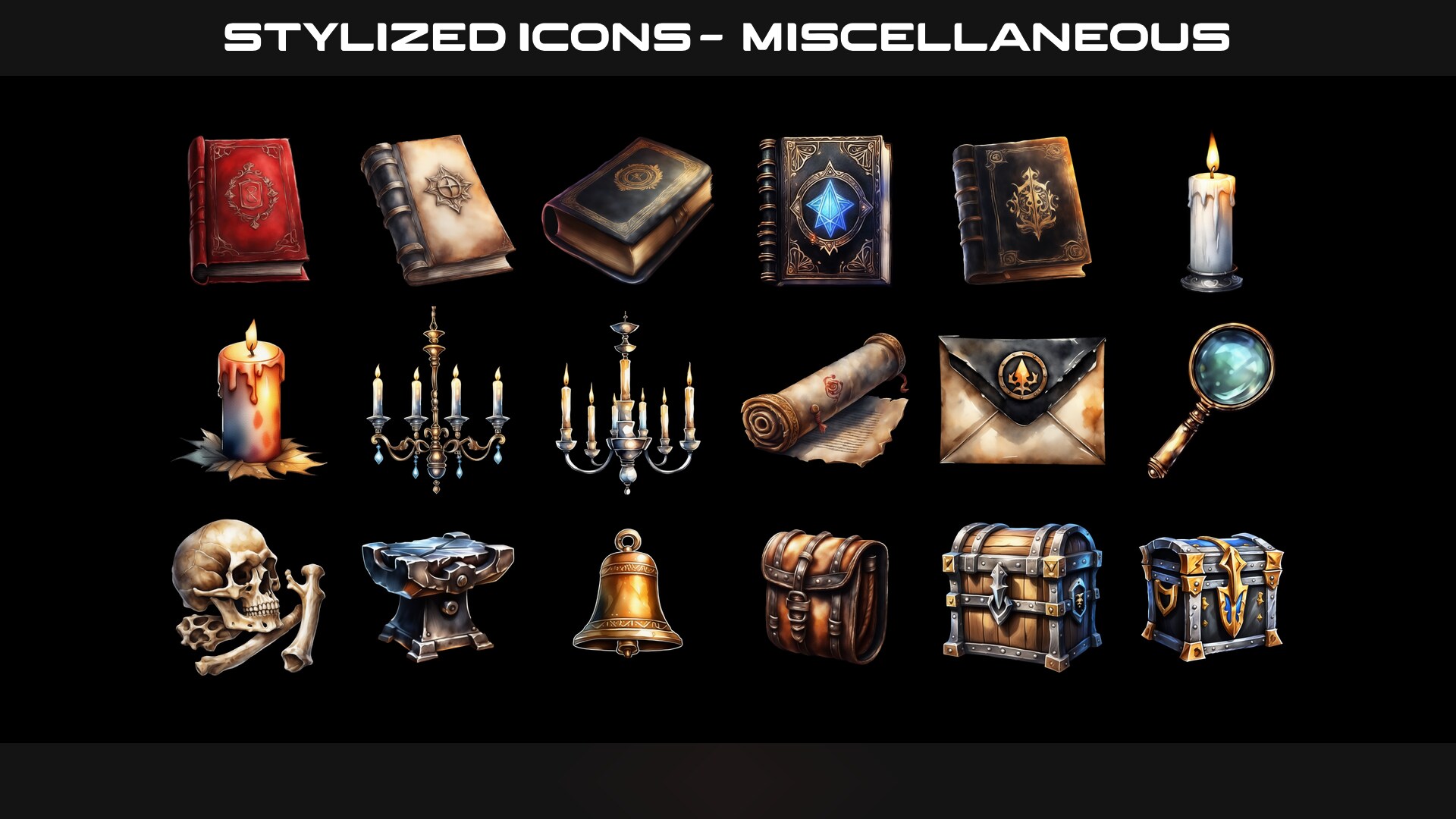 Stylized RPG Icons in 2D Assets - UE Marketplace