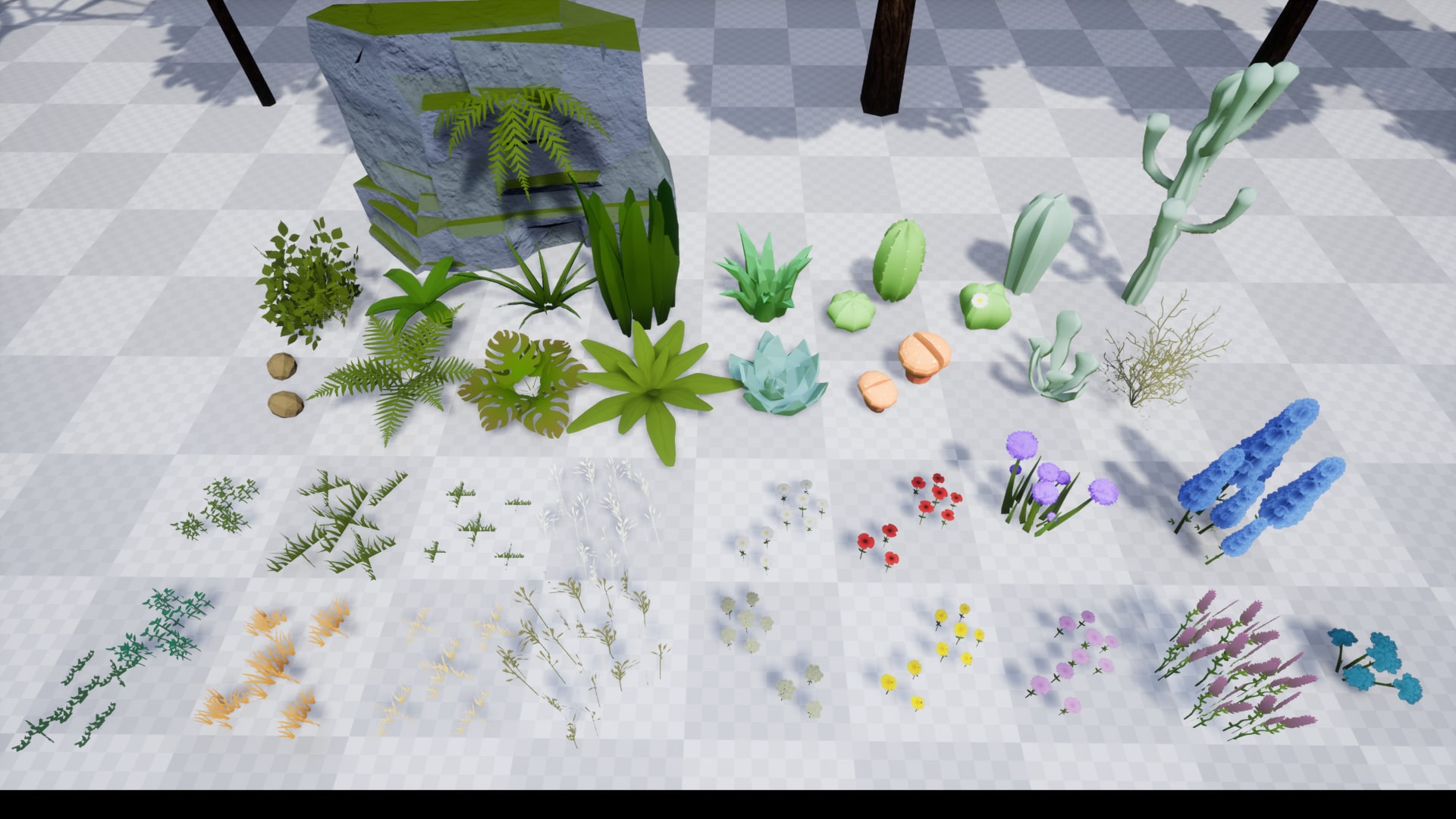 Stylized'n'Optimized Open World Foliage in Props - UE Marketplace