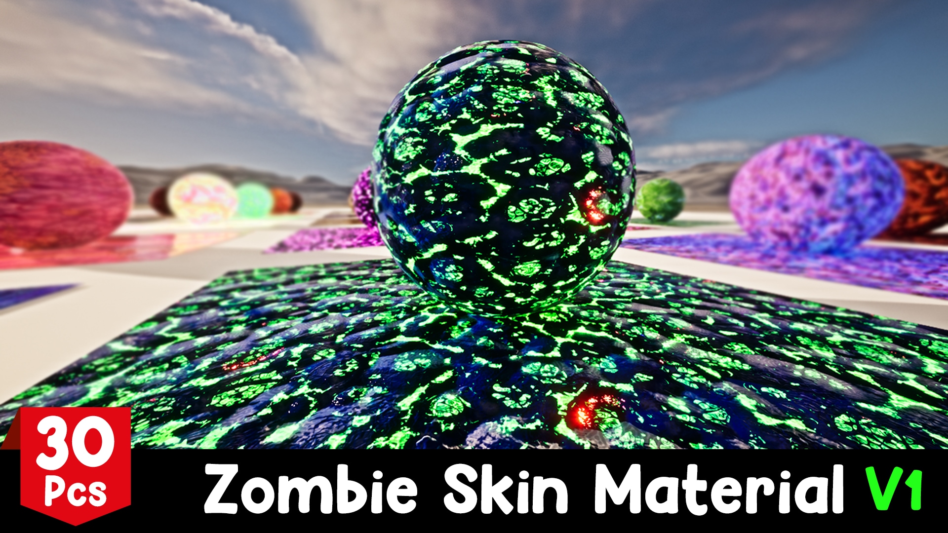 Zombie Skin  Material Pack V1 – 30 Pcs 4K Tileable Material