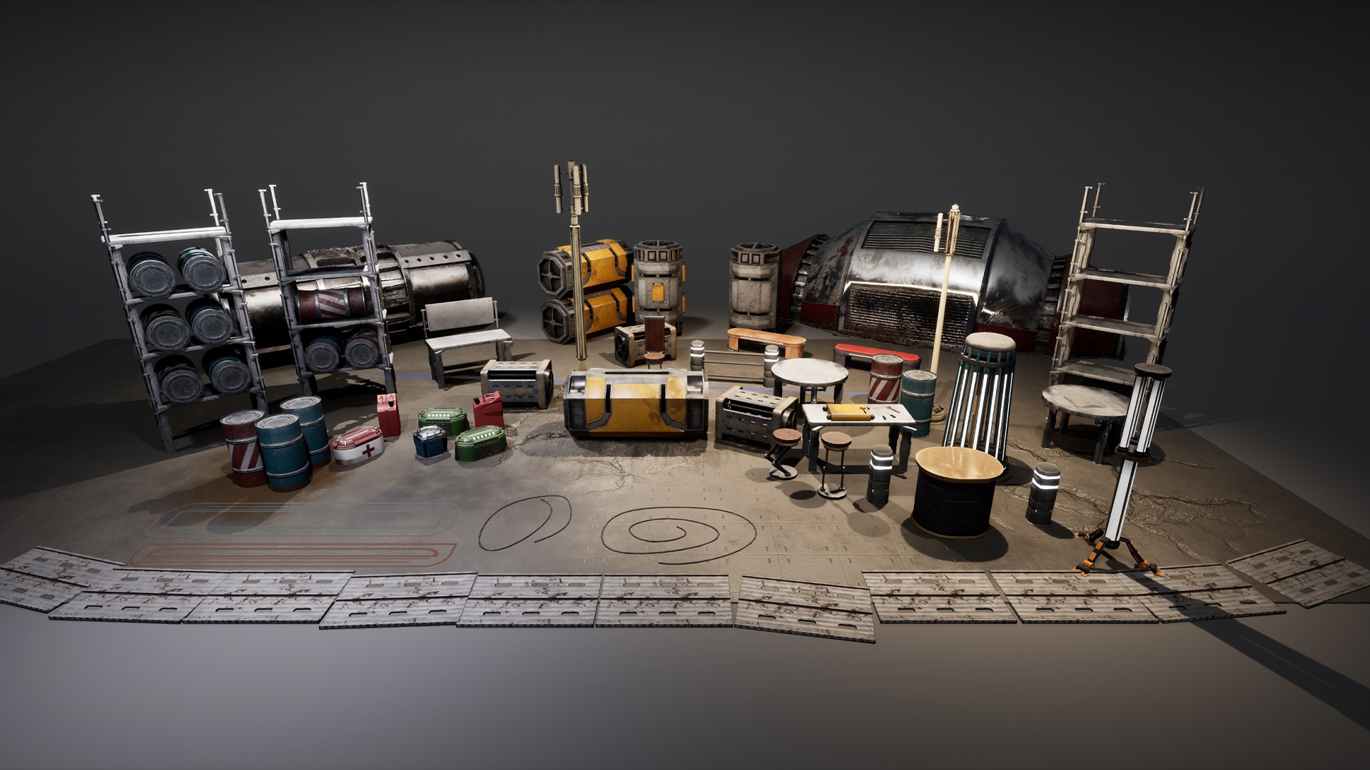 Science fiction Jungle City Props