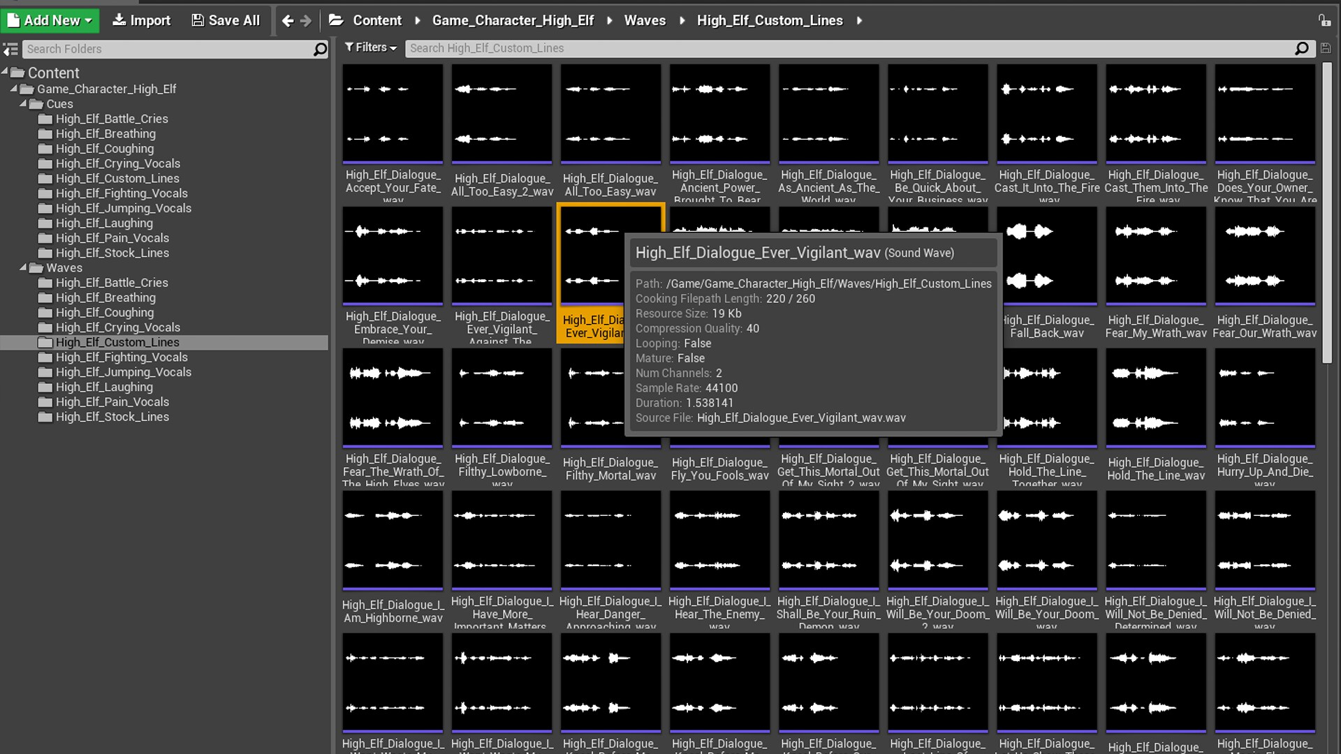 Game Character High Elf Sound Effects in Sound Effects UE Marketplace