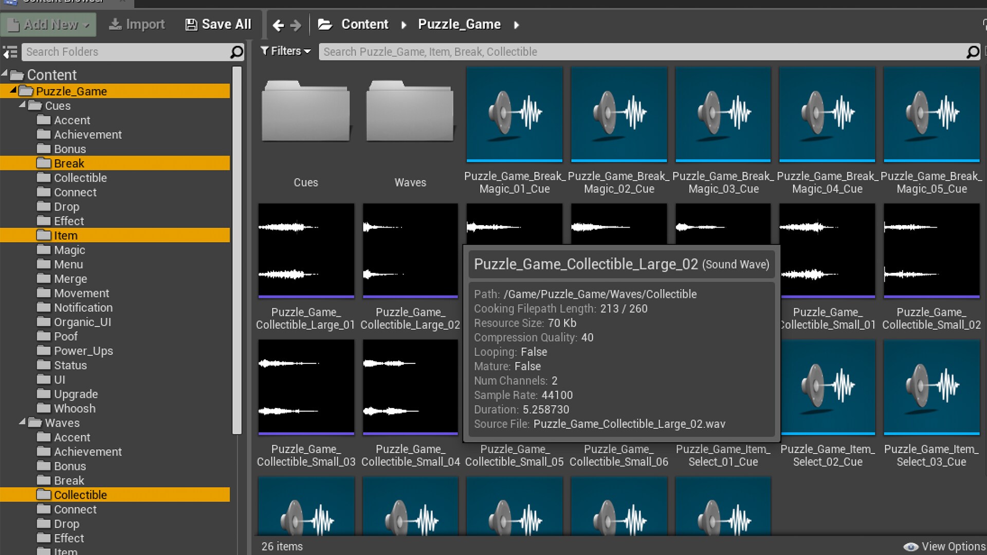 Puzzle Game Sound Effects in Sound Effects UE Marketplace