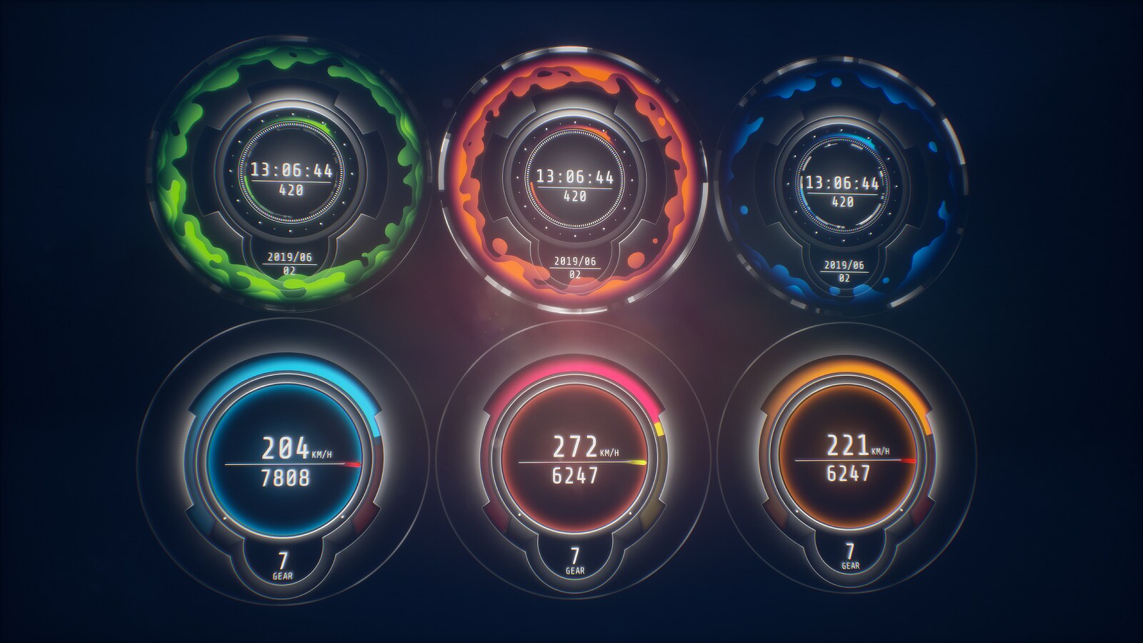 Advanced SciFi UI Clocks & Gauges in 2D Assets UE Marketplace