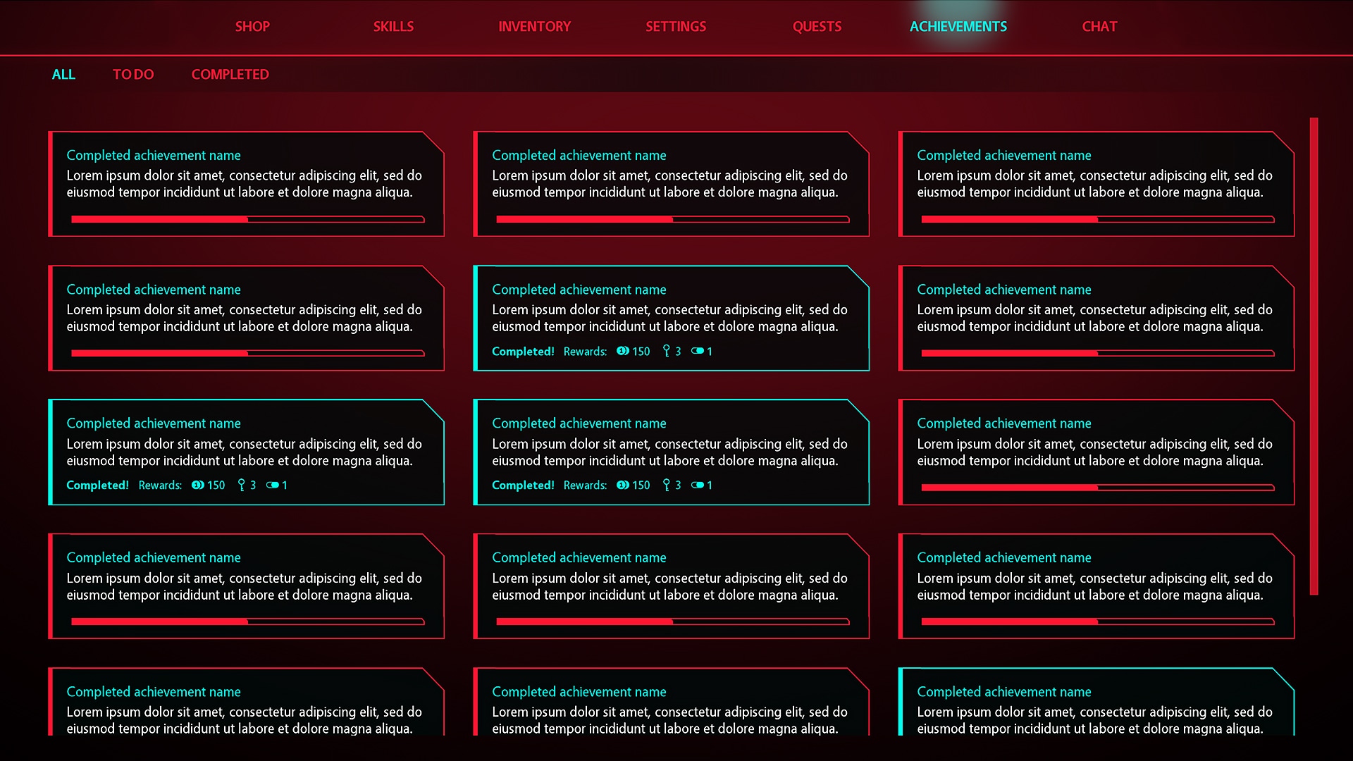 Cyberpunk complete GUI / UI Kit - 86 widgets, over 1300 PNG, editable ...