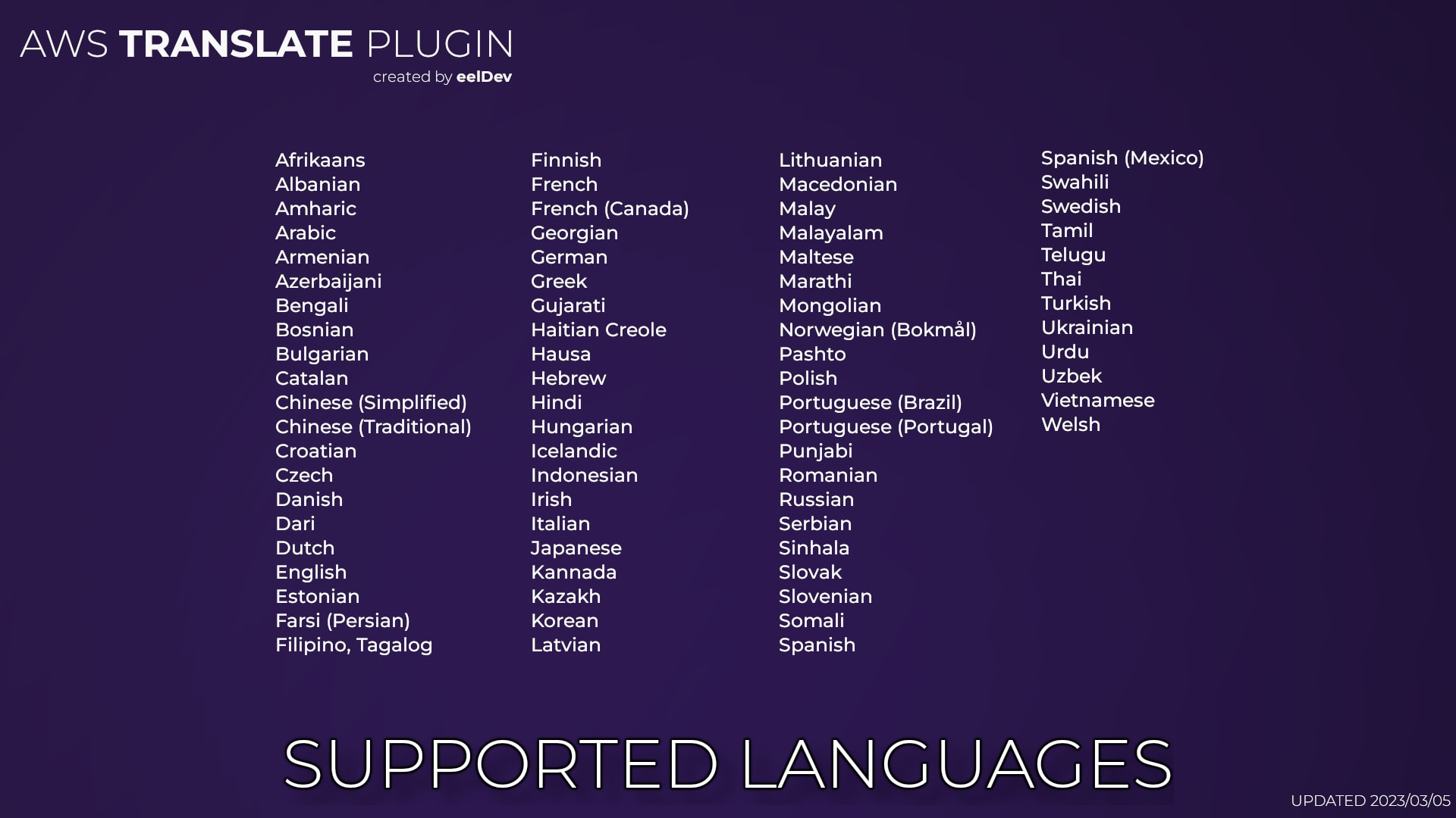 AWS Translate Text Plugin by eelDev in Code Plugins - UE Marketplace