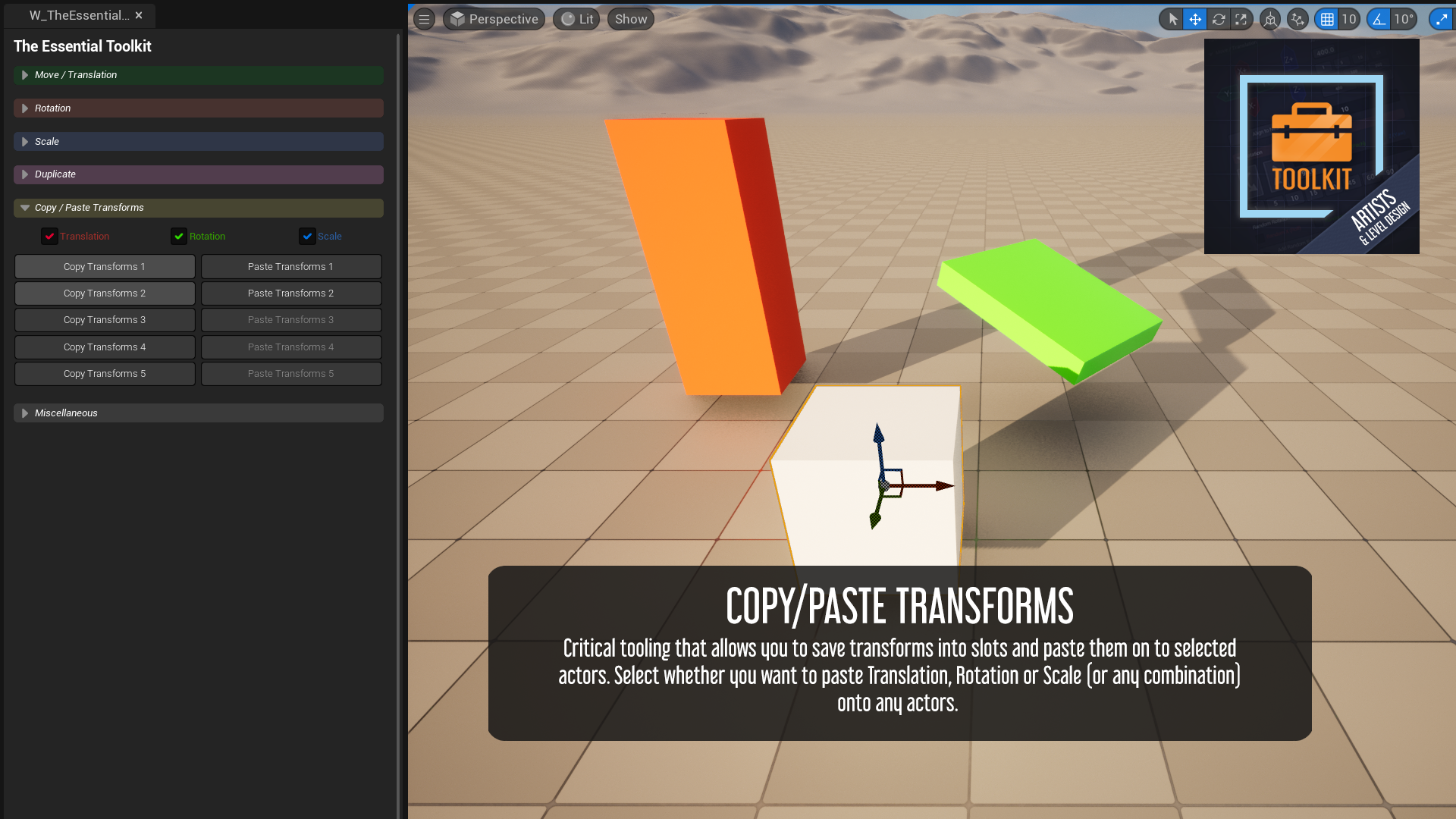 Essential Toolkit for Art & Level Design