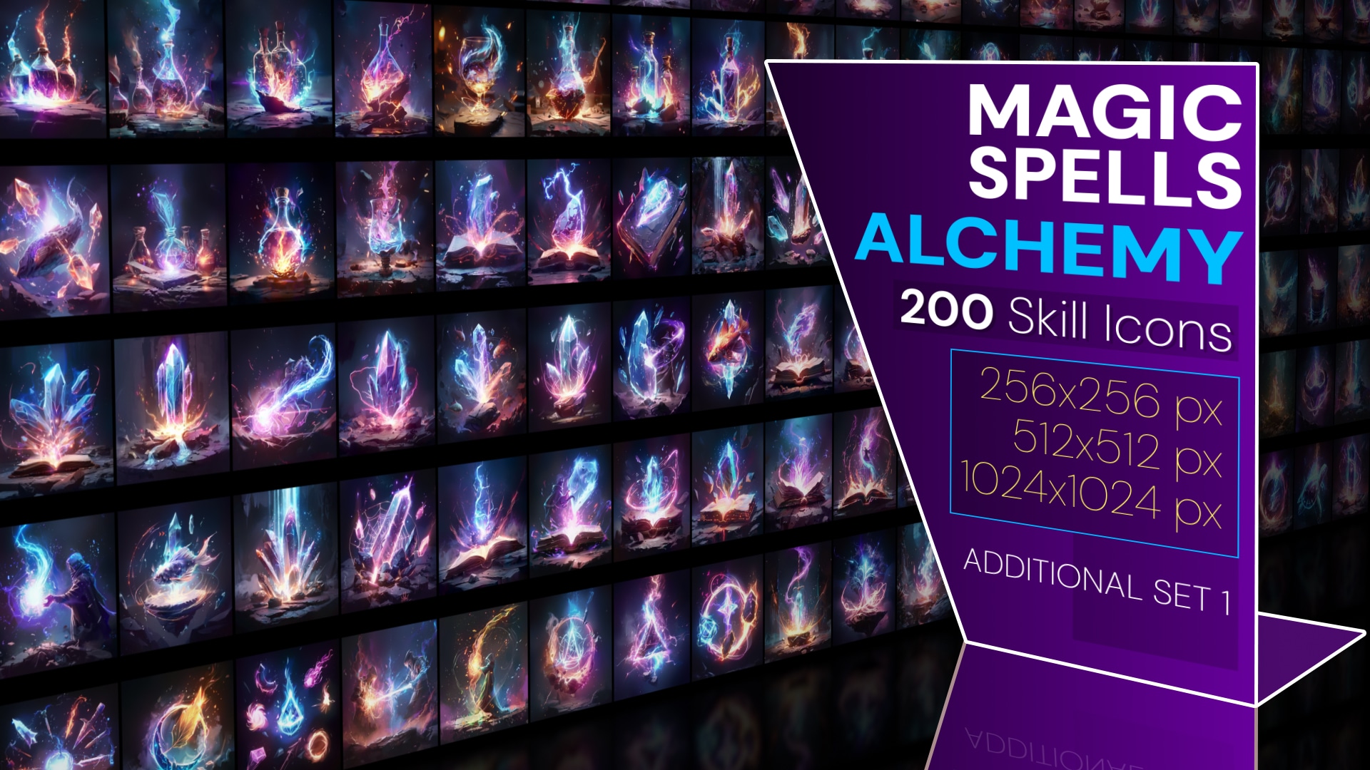 200 additional magical spell icons themed around - Alchemy, 카테고리 2D 애셋 ...