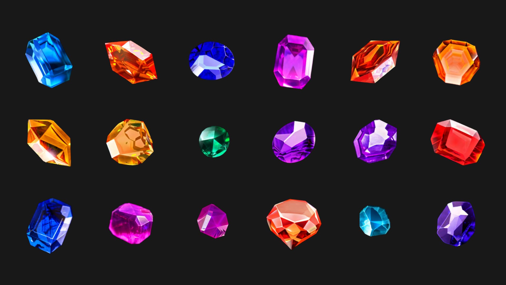 80+ Beautiful Gems Pack in 2D Assets UE Marketplace