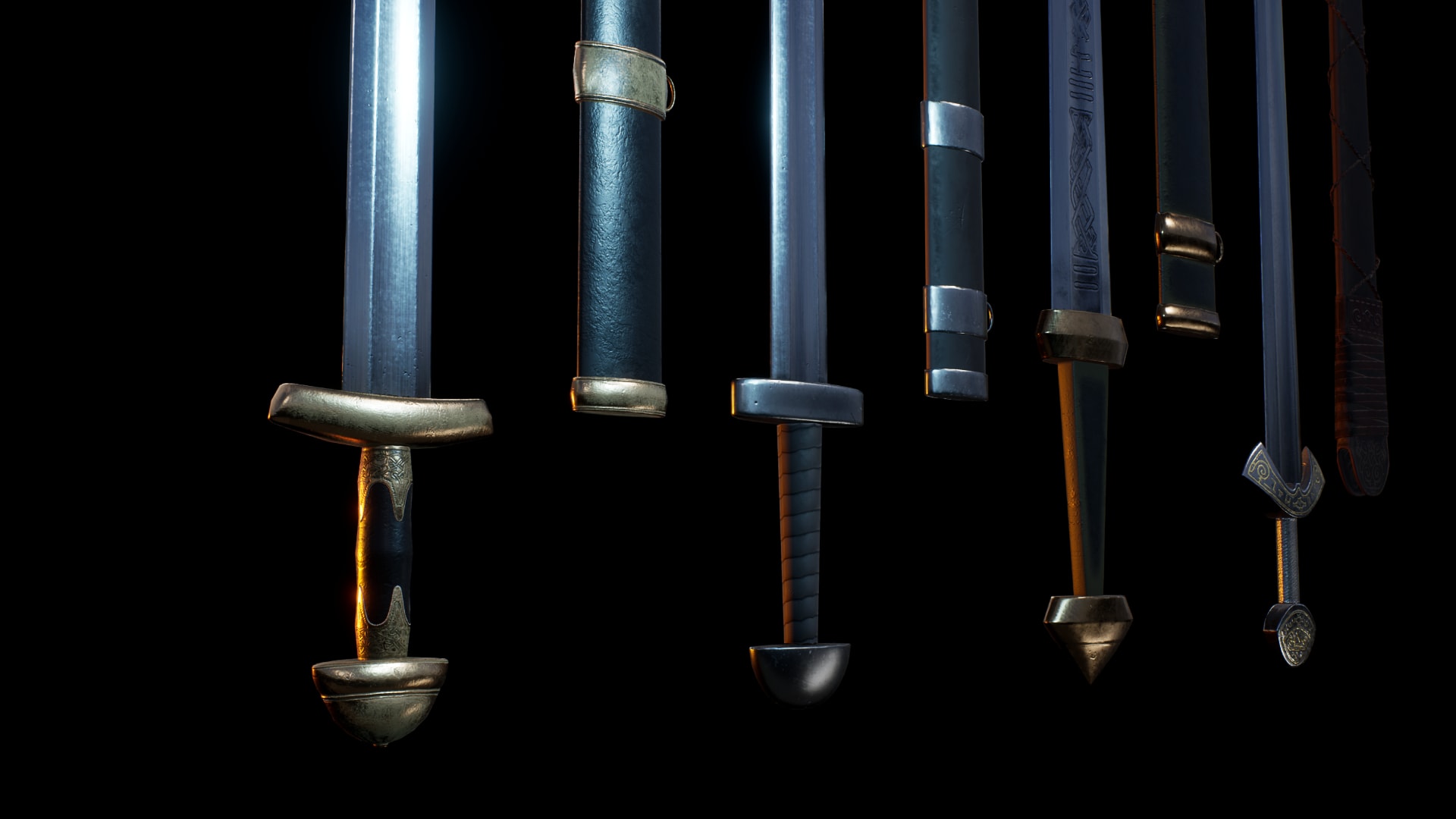 在武器创建的Realistic Viking Weapons and Shields Bundle - 虚幻引擎商城