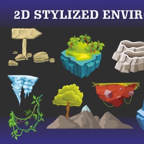 68 2D Cartoon Style Ennvironment Pack