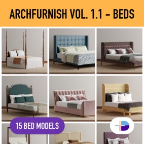 Discover our ArchFunish Vol. 1.1 - Beds! 15 beds, 204 assets, 45 textures. Tailored for archviz, it brings stunning visuals and unmatched detail to elevate your projects effortlessly!