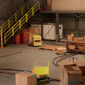2 types of warehouse with interior and prop.