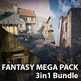 Compilation of 3 AAA game environments in Fantasy and Medieval setting