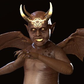 Low-poly model of the character little Demon1