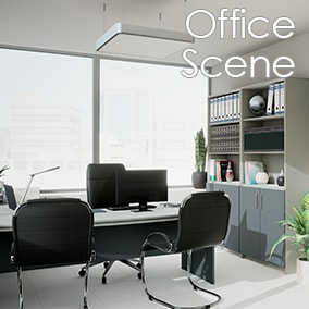 A realistic office scene.