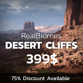 RB - RealBiomes Desert Cliffs Biome - Monument Valley (Trees, Grass