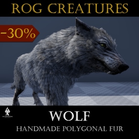 A wolf that looks a bit like a husky, but still is a wolf with polygonal fur :)