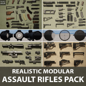 Realistic Modular Assault Rifles Pack