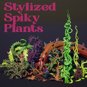 You will get 108 stylized game ready Spiky Plants in one texture atlas.