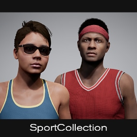 The Sports Collection comes with several sport clothing assets.