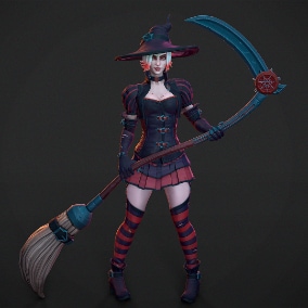 Low-poly game ready model of the character "Witch"
